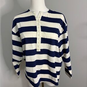 Vintage Navy and White Striped woman’s small shirt